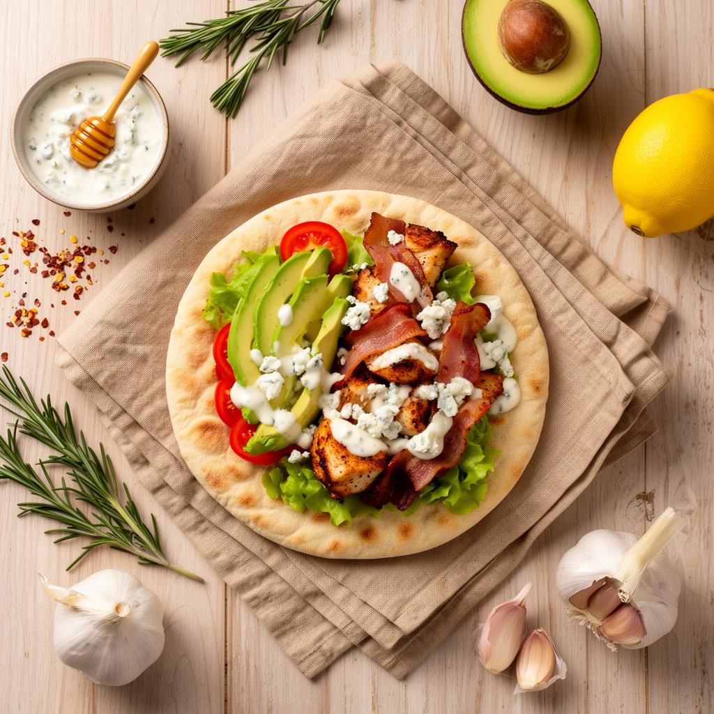 Pita's met kip, bacon & avocado